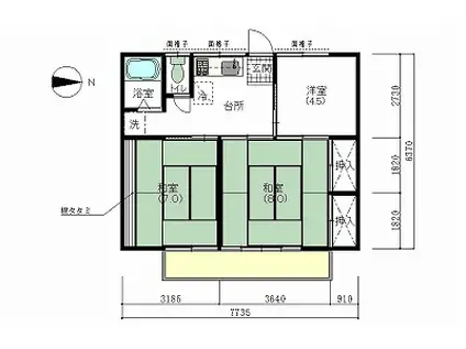 庄司ハイツ(3DK/1階)の間取り写真