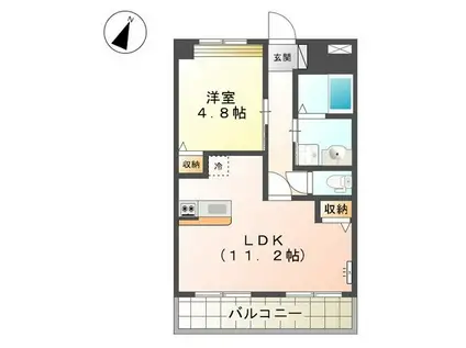 コンフォートハイツ小船越(1LDK/1階)の間取り写真