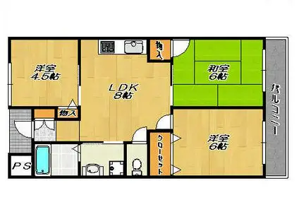 アスターハイツ(3DK/2階)の間取り写真