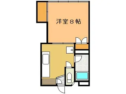 くるみ荘(1K/2階)の間取り写真