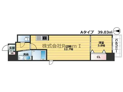 ラクラス堺筋本町旧フォーリアライズ堺筋本町(1LDK/10階)の間取り写真