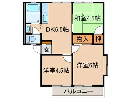 グリンピース太田 A(3DK/2階)の間取り写真