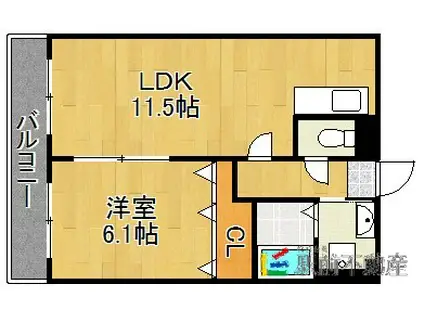桜レジデンシャル(1LDK/3階)の間取り写真
