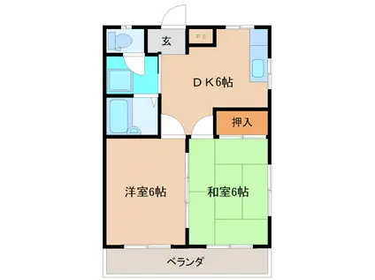 羽生マンション(2DK/3階)の間取り写真