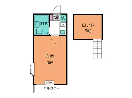 ファーストパレス金森I(1K/2階)の間取り写真