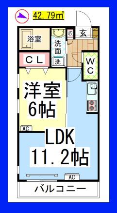 AF ヘーベルメゾンヴェール(1LDK/2階)の間取り写真