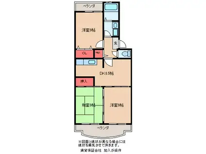 グランディールよしはら(3DK/2階)の間取り写真