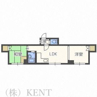 ユキコーポ II(2DK/4階)の間取り写真