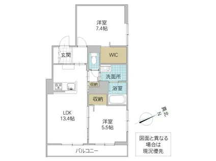 ハレルアナ(2LDK/1階)の間取り写真