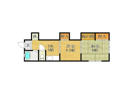 増谷文化(2DK/2階)の間取り写真