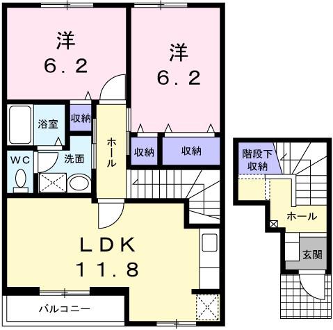 レジデンス東蒲田(2LDK/2階)の間取り写真