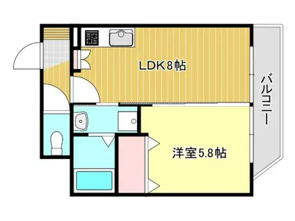 ソルトシティ浜松(1LDK/4階)の間取り写真