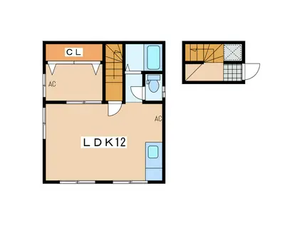 中央テナント(1LDK/2階)の間取り写真