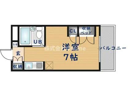 長瀬駅前マンション(ワンルーム/1階)の間取り写真