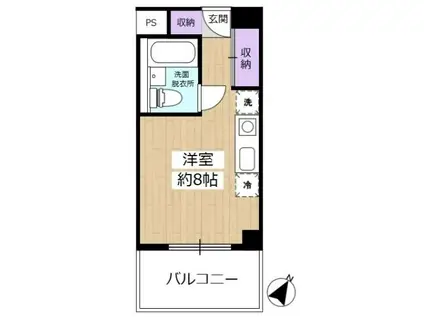 バックス大津雄琴レイクヒルズ(ワンルーム/2階)の間取り写真