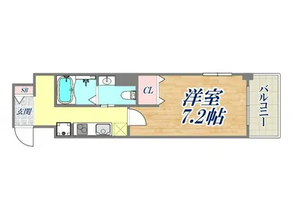 アルファレガーロ 兵庫(1K/5階)の間取り写真