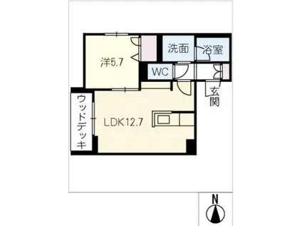 シャーメゾンリアンI(1LDK/1階)の間取り写真