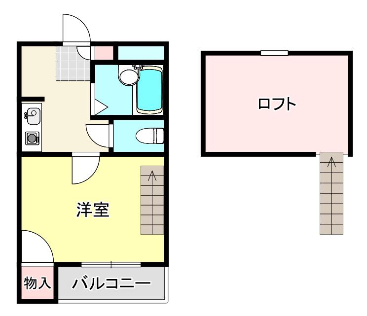 セイラBOX東貝沢A(1K/2階)の間取り写真