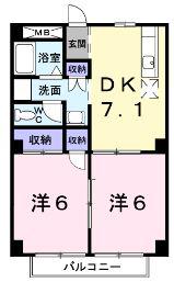 コミュニティプラザ(2DK/2階)の間取り写真