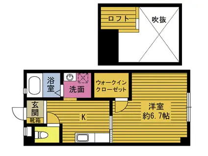 BLISS豊府(1K/2階)の間取り写真