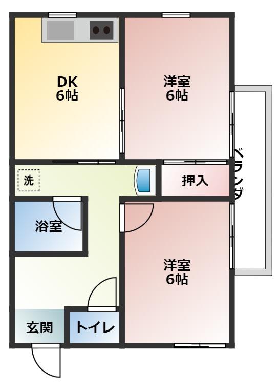 リキューザ(2DK/3階)の間取り写真