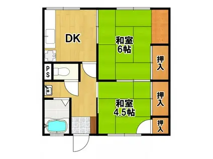 マンション南風(2DK/3階)の間取り写真