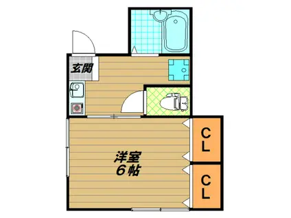 ツル菅原ハイツ(1K/1階)の間取り写真
