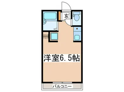 フェリシアス(ワンルーム/2階)の間取り写真