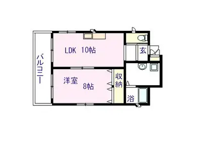 WINビル(1LDK/5階)の間取り写真