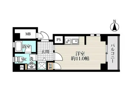 ENSHOW QUATTRO(ワンルーム/5階)の間取り写真