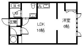 ガーデンハウス(1LDK/2階)の間取り写真