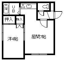 エスパニアⅥ(1LDK/2階)の間取り写真