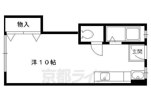 紫野ハイツ(1K/3階)の間取り写真