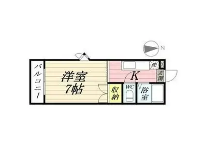 第3磯部コーポA棟(1K/3階)の間取り写真