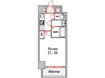 サムティ難波VIVO(1K/8階)の間取り写真