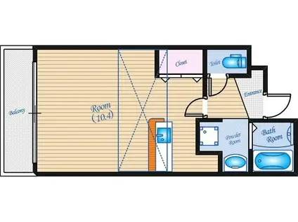 金屋町グランデ(ワンルーム/3階)の間取り写真