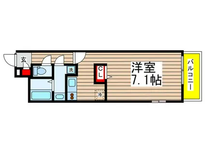 リブリMITA(ワンルーム/1階)の間取り写真