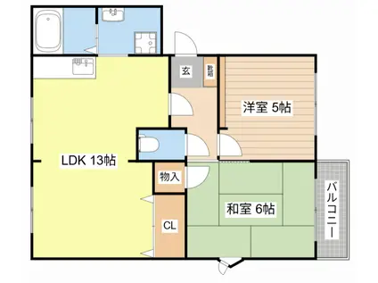 ピアコート(2LDK/2階)の間取り写真