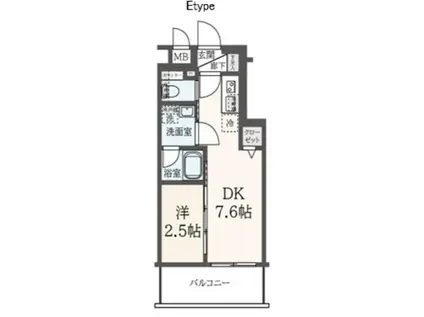 ハーモニーレジデンス東新宿(1DK/5階)の間取り写真