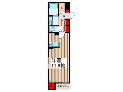 ルーチェ(ワンルーム/2階)の間取り写真