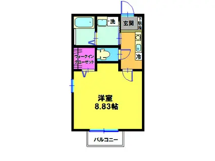 トリニティ東神奈川(1K/2階)の間取り写真