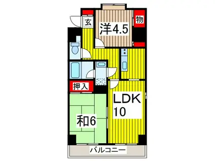 リバーハイツ(2LDK/2階)の間取り写真