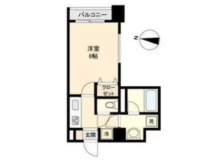 ガーネットヒルズ上杉(1K/2階)の間取り写真