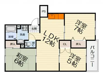 グランドゥール鳳(3LDK/3階)の間取り写真