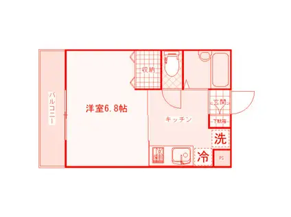 グリーンベルハイツ(1K/3階)の間取り写真