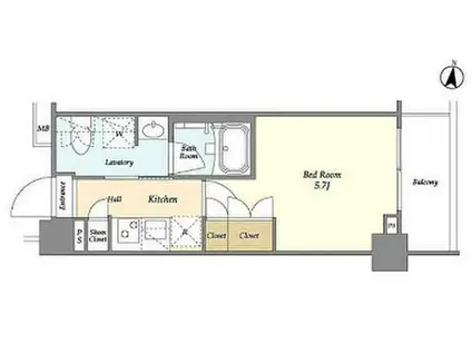 ARKMARK西小山(1K/5階)の間取り写真