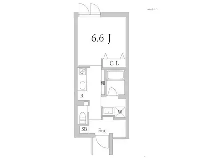 GRANDUO世田谷IX(1K/1階)の間取り写真