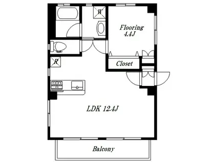 CASA PROSPERITA(1LDK/3階)の間取り写真