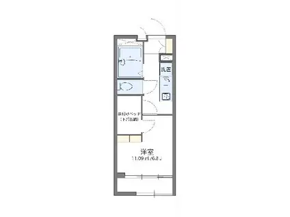 レオパレスガーデン(1K/2階)の間取り写真