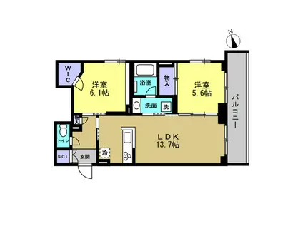 フォレフィー・アール(2LDK/3階)の間取り写真